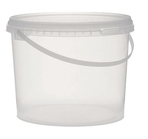 [BC-bucket-3,1L] 3.1 liter bucket transparent with plastic handle, incl. snap lid
